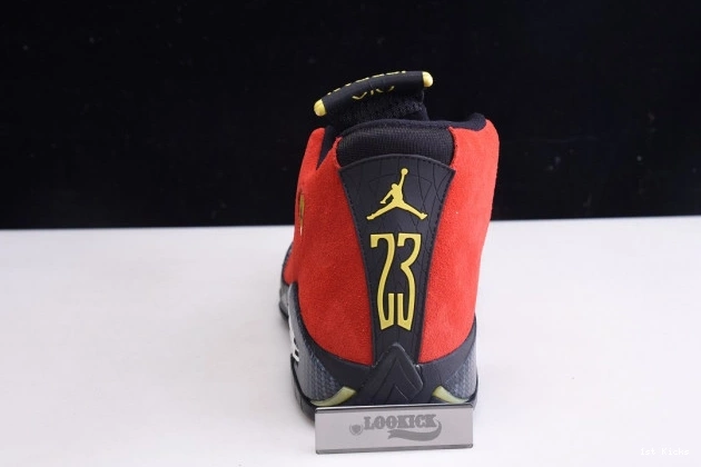 1st Kicks Air 654459-670 Retro Jordan 14 Red Challenge 0706
